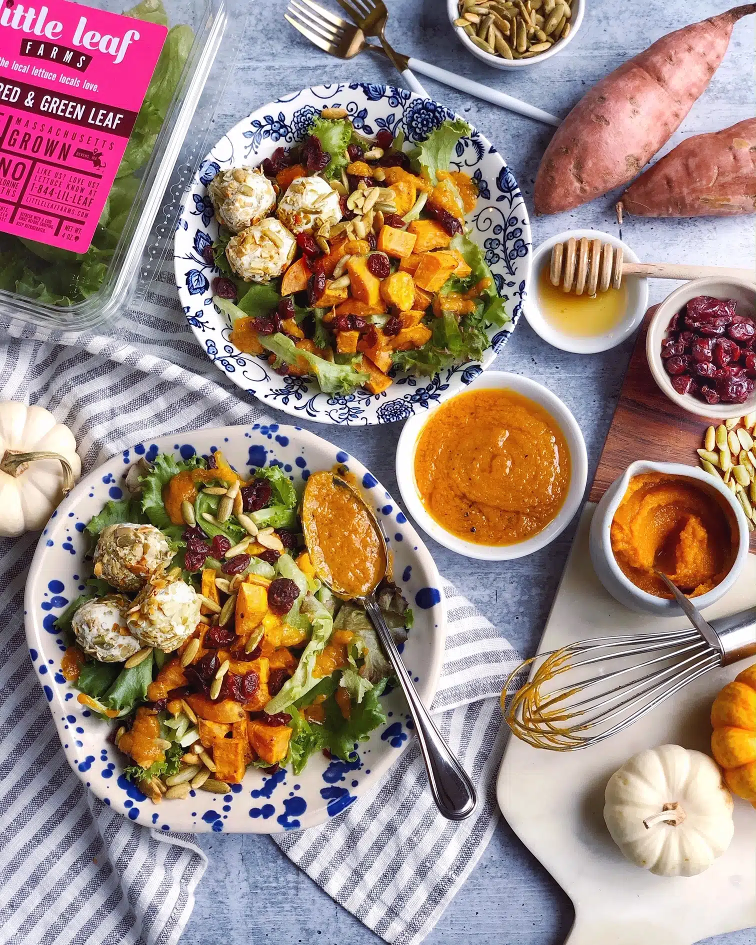 harvest salad with pumpkin vinaigrette