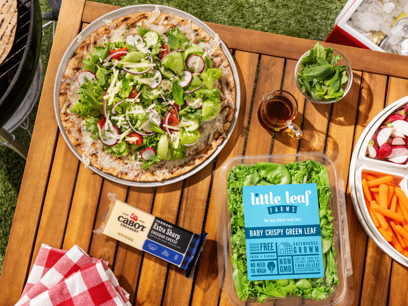 Grilled Cheddar Flatbread Salad