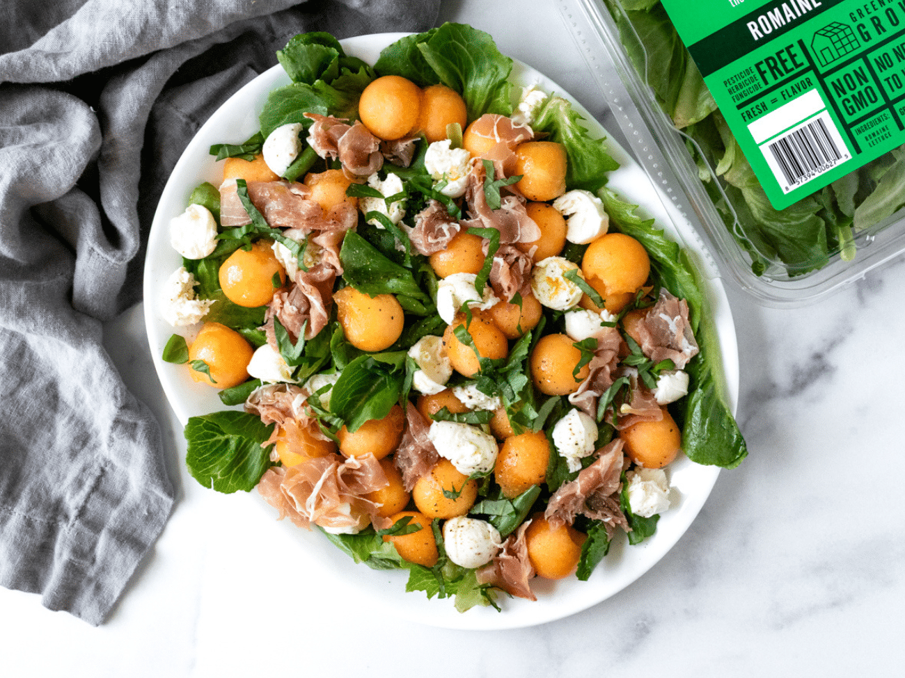 Prosciutto and Melon Romaine Salad