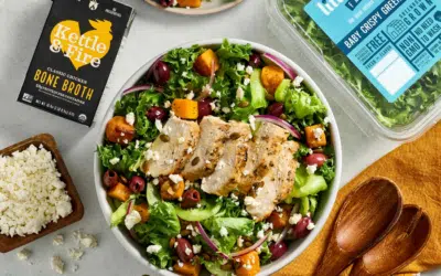 Mediterranean Broth-Marinated Chicken Salad with Roasted Squash and Feta